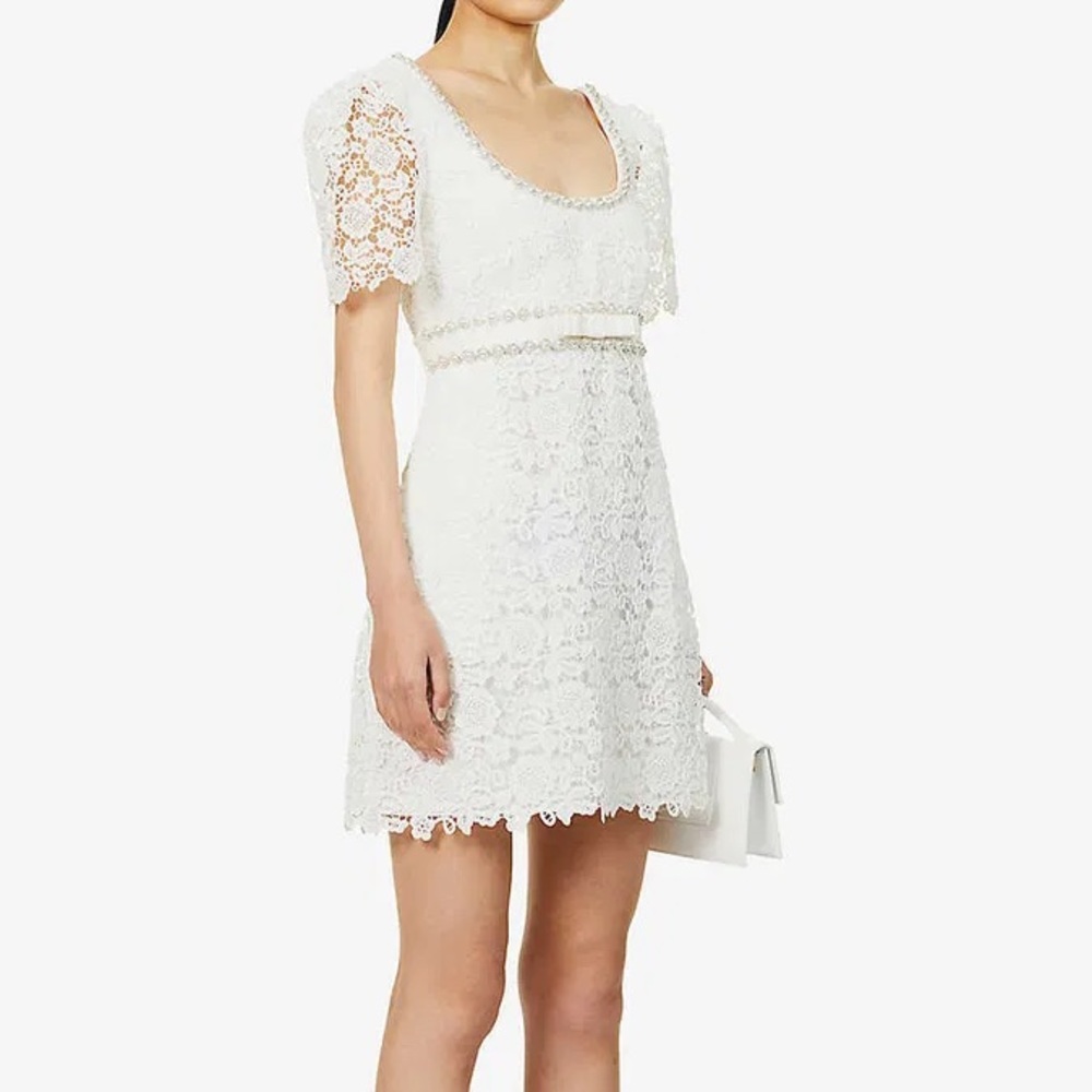 Self-Portrait Guipure Mini Dress